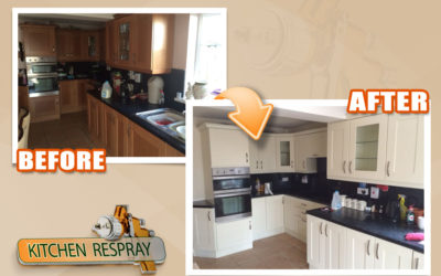 Kitchen respray is one of the services that we specialise in